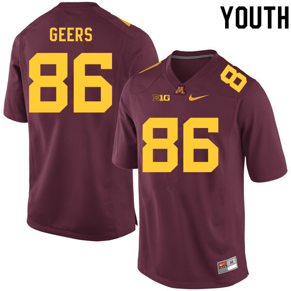 Youth #86 Jameson Geers Minnesota Golden Gophers College Football Jerseys Sale-Maroon